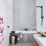 Modern bathroom with walk in shower at 11 McCombie Street Elsternwick VIC