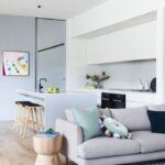 Modern open plan kitchen with island bench at 11 McCombie Street Elsternwick VIC