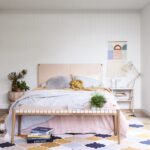 Spacious master bedroom with bay window in Edwardian home Elsternwick VIC