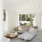 Light-filled lounge with vaulted ceilings in renovated villa for rent in Elwood VIC