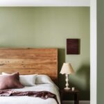 Stylish bedroom with timber bedhead at 9 Manton Street Richmond Melbourne