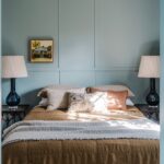 Elegant bedroom with feature wall at 9 Manton Street Richmond Melbourne
