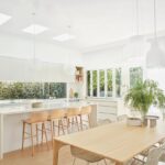 Luxury open plan kitchen and dining area at 9 Manton Street Richmond Melbourne with island bench