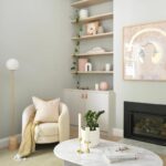 Stylish second living area with fireplace and custom shelving at 9 Manton Street Richmond