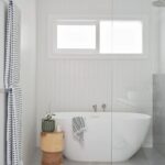 Luxury modern bathroom with freestanding bathtub at 9 Manton Street Richmond Melbourne