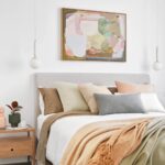 Master bedroom with designer styling at 9 Manton Street Richmond Melbourne